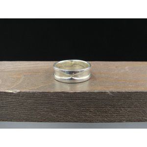 Size 6.75 Sterling Silver Odd Channel Wide Band Ring